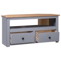 Vidaxl Corner Tv Cabinet Gray 36.6X19.3X19.3 Solid Pine Panama Range