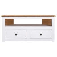 Vidaxl Corner Tv Cabinet White 36.6X19.3X19.3 Solid Pine Panama Range