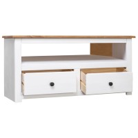 Vidaxl Corner Tv Cabinet White 36.6X19.3X19.3 Solid Pine Panama Range