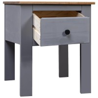 Vidaxl Bedside Cabinet Gray 18.1X15.7X22.4 Pine Panama Range