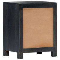 Vidaxl Hand Carved Bedside Cabinet Gray 15.7X11.8X19.7 Solid Mango Wood