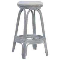 vidaXL Bar Stools 2 pcs Gray Rattan