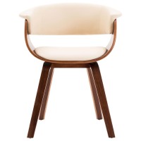 vidaXL Dining Chair Cream Bent Wood and Faux Leather