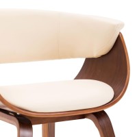 vidaXL Dining Chair Cream Bent Wood and Faux Leather