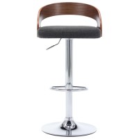 vidaXL Bar Stools 2 pcs Dark Gray Fabric and Bentwood