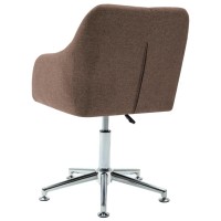 vidaXL Swivel Dining Chair Brown Fabric