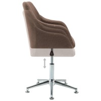 vidaXL Swivel Dining Chair Brown Fabric