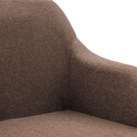 vidaXL Swivel Dining Chair Brown Fabric