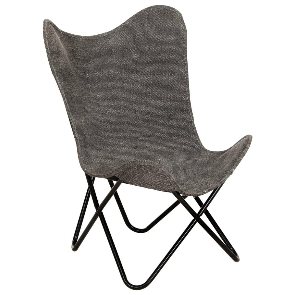 vidaXL Butterfly Chair Anthracite Canvas