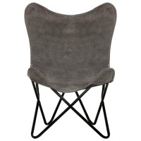 vidaXL Butterfly Chair Anthracite Canvas