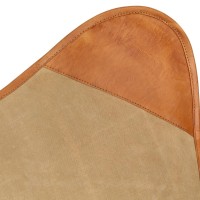 vidaXL Butterfly Chair Brown Real Leather and Canvas