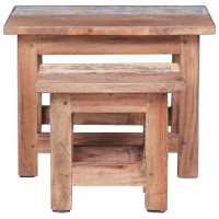 Vidaxl Nesting Tables 2 Pcs Solid Reclaimed Wood