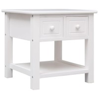 Vidaxl Side Table White 15.7X15.7X15.7 Paulownia Wood