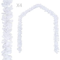 vidaXL Christmas Garlands 4 pcs White 106.2