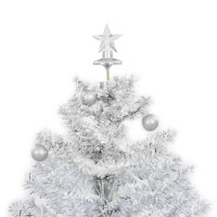 vidaXL Snowing Christmas Tree with Umbrella Base White 2 ft