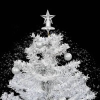 vidaXL Snowing Christmas Tree with Umbrella Base White 2 ft