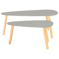 vidaXL Coffee Tables 2 pcs Gray Solid Pinewood