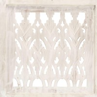 Vidaxl Hand Carved 3-Panel Room Divider White 47.2X65 Solid Mango Wood