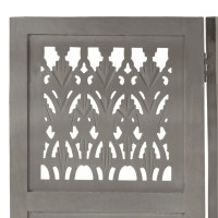 Vidaxl Hand Carved 5-Panel Room Divider Gray 78.7X65 Solid Mango Wood