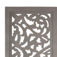 Vidaxl Hand Carved 3-Panel Room Divider Gray 47.2X65 Solid Mango Wood