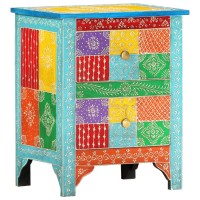 vidaXL Hand Painted Bedside Cabinet 15.7