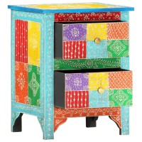 vidaXL Hand Painted Bedside Cabinet 15.7