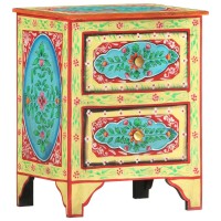 vidaXL Hand Painted Bedside Cabinet 15.7