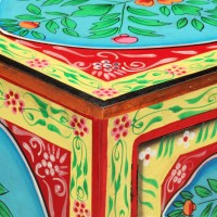 vidaXL Hand Painted Bedside Cabinet 15.7