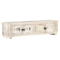 Vidaxl Tv Cabinet White 55.1X11.8X13.8 Solid Mango Wood