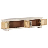 Vidaxl Tv Cabinet White 55.1X11.8X13.8 Solid Mango Wood