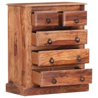 Vidaxl Drawer Cabinet 23.6X13.8X29.5 Solid Sheesham Wood