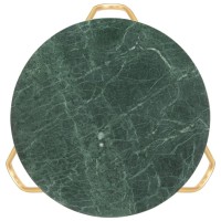 Vidaxl Coffee Table Green 25.6X25.6X16.5 Real Stone With Marble Texture