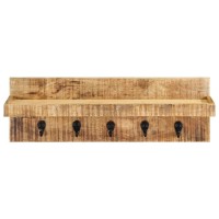 Vidaxl Wall Mounted Coat Rack 23.6X5.9X7.9 Solid Rough Mango Wood