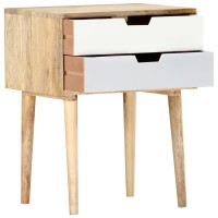 Vidaxl Bedside Cabinet 18.5X13.8X23.2 Solid Mango Wood