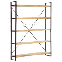 Vidaxl 5-Tier Bookcase 55.1X11.8X70.9 Solid Mango Wood