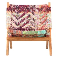 Vidaxl Folding Chindi Chair Multicolors Fabric