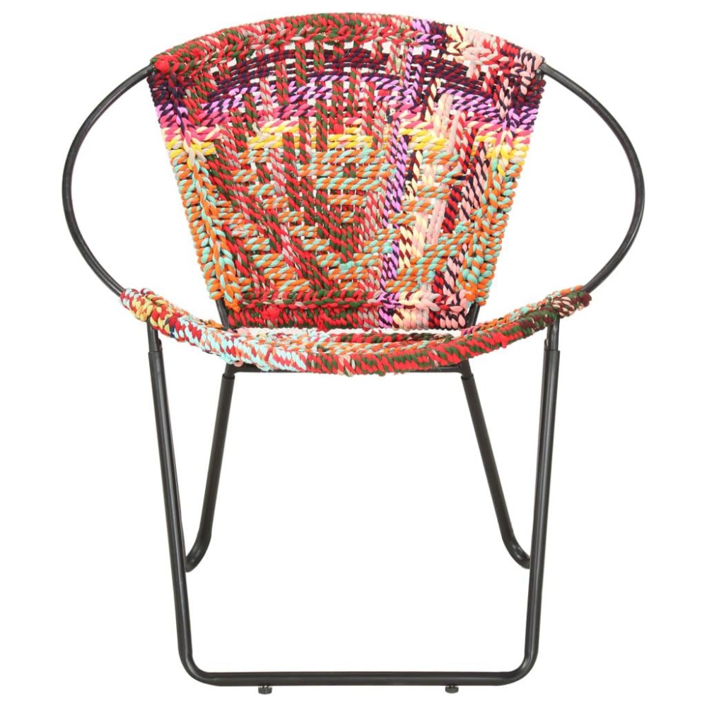 Vidaxl Circle Chair Multicolors Chindi Fabric