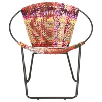 Vidaxl Circle Chair Multicolors Chindi Fabric