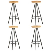 vidaXL Bar Stools 4 pcs Rough Mango Wood