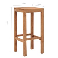 vidaXL Bar Stools 2 pcs Solid Wood Teak