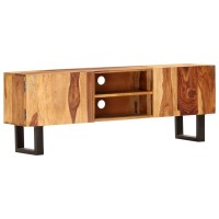 Vidaxl Tv Cabinet 51.2X11.8X18.5 Solid Acacia Wood