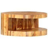 Vidaxl Round Coffee Table 25.6X11.8 Solid Sheesham Wood