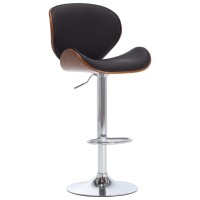 vidaXL Bar Stool Black Faux Leather