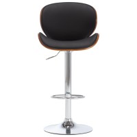 vidaXL Bar Stool Black Faux Leather