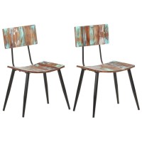 vidaXL Dining Chairs 2 pcs Solid Reclaimed Wood