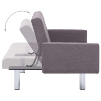 vidaXL Sofa Bed with Armrest Taupe Fabric