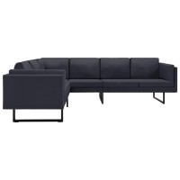 vidaXL Corner Sofa Dark Gray Fabric