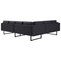 vidaXL Corner Sofa Dark Gray Fabric