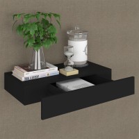 Vidaxl Floating Wall Shelf With Drawer Black 18.9X9.8X3.1