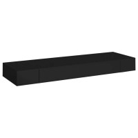 vidaXL Floating Wall Shelf with Drawer Black 31.5